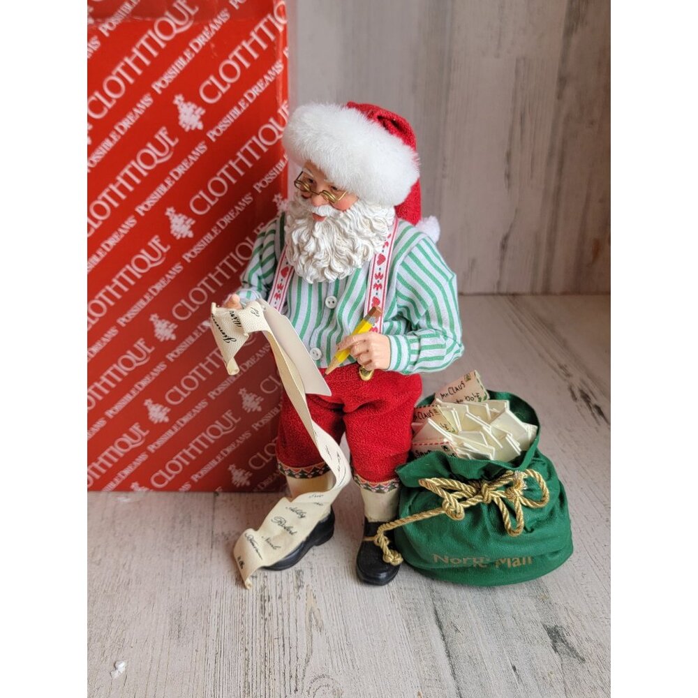 Clothtique Santa's list vintage‎ naughty nice xmas figure decor